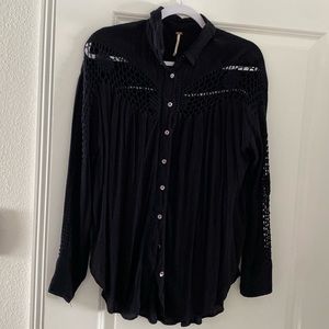 Black Button Down Top